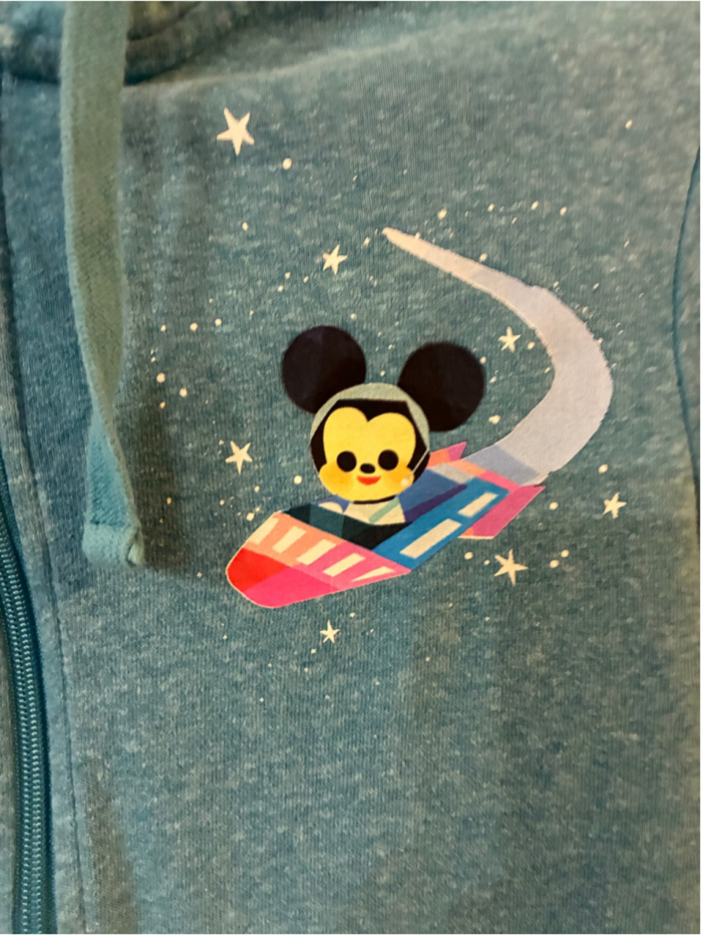 Disney Exclusive Joey Ghou Design Zip-Up Hoodie Medium Blue Women’s Cut - Picture 3 of 6